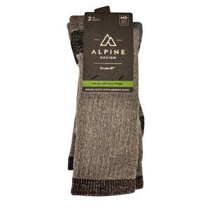 Alpine Design Hiking Sock Merino Wool Size Medium Men's 6-9 NWT Gray Blue